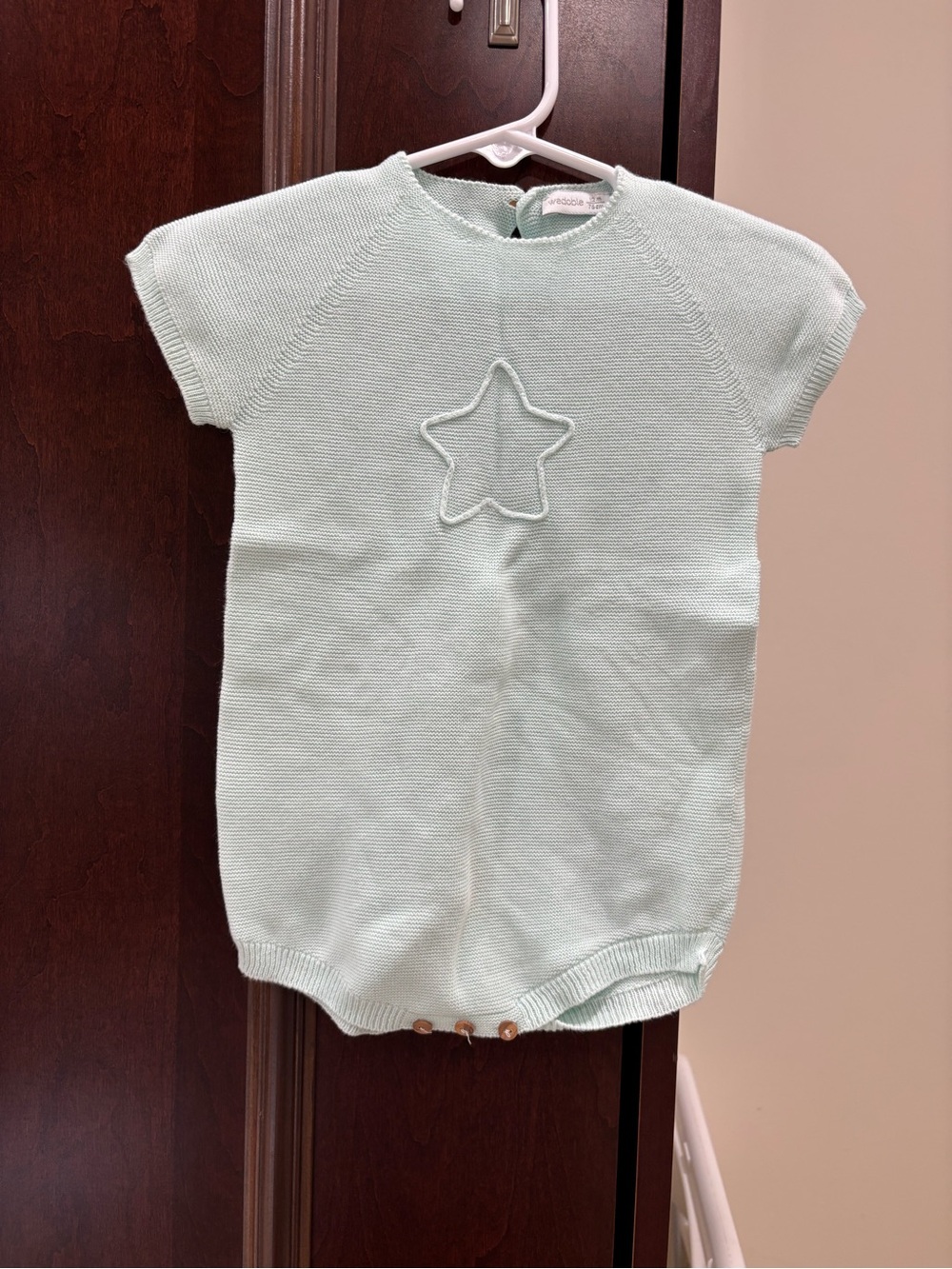 Wedoble Mint Star Knit Baby One-Piece